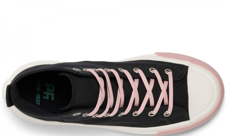 Jet-Black / Pink All American Hi Top | Unisex Canvas Sneaker - Click Image to Close