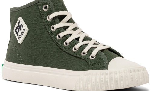 Deep Olive Green Center Hi Top | Unisex Canvas Sneaker