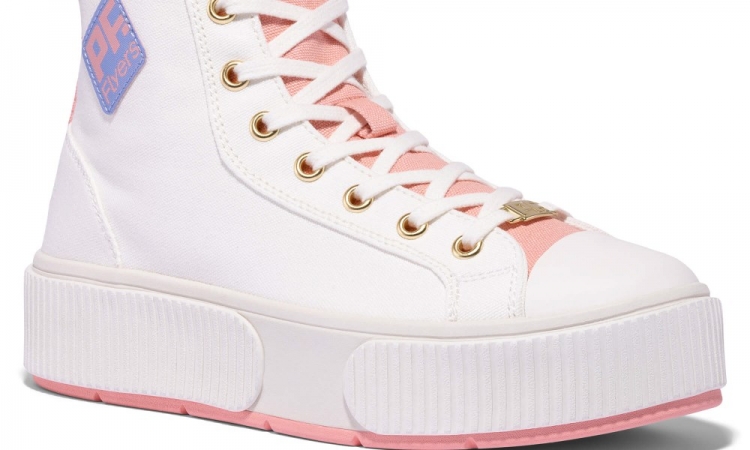 White-Peaches & Cream Allston Hi Top | Unisex Canvas Sneaker - Click Image to Close